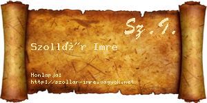 Szollár Imre névjegykártya